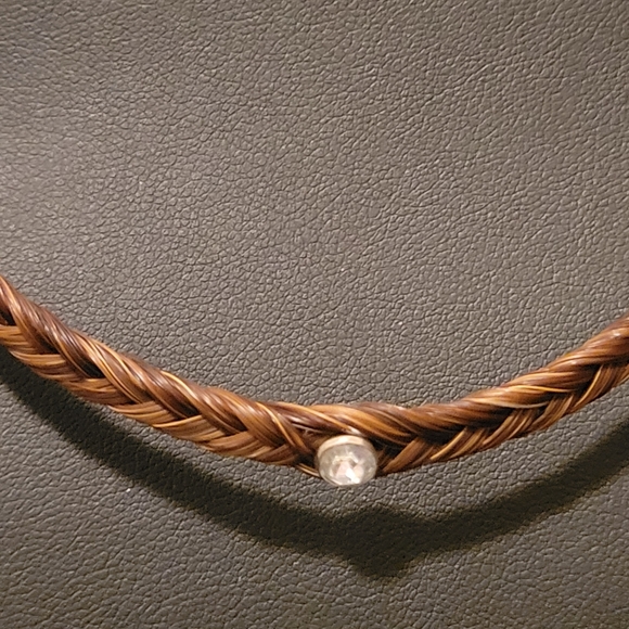 Estate Horse Hair Rhinestone Necklace - Picture 3 of 4